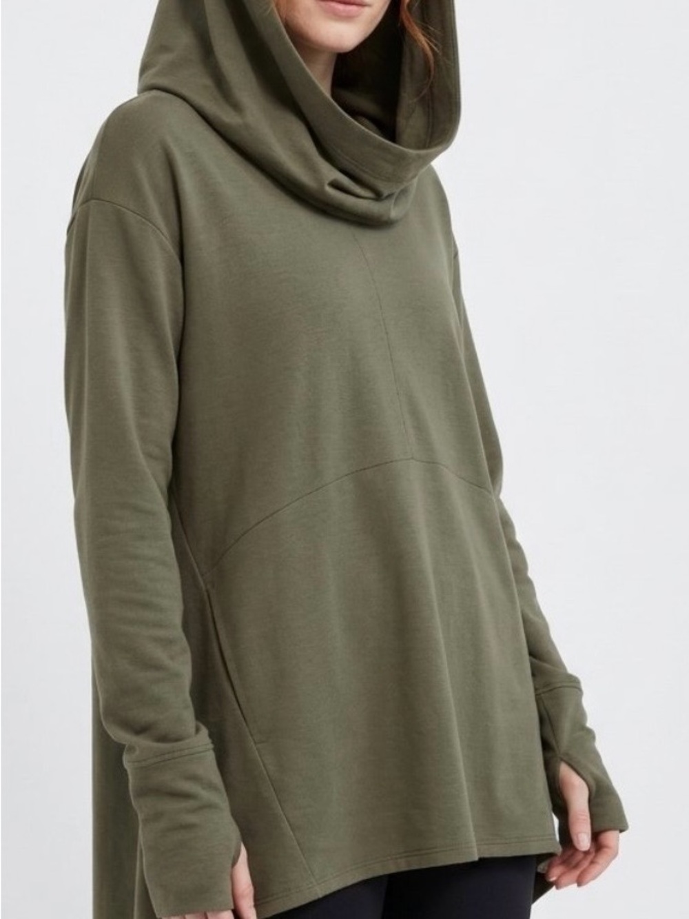 MARCELLA NYC Size XS Green Firenze Hoodie OversizedTerry Tunic Casual Comfy